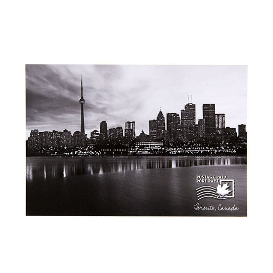 Postage Paid Postcard - Black and White Toronto Skyline Horizontal