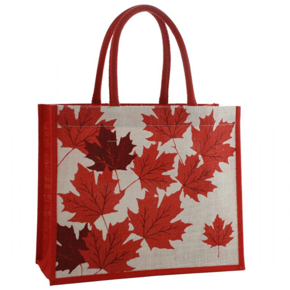 Red Maple Leaf Jute Bag UCANADA