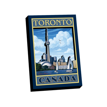 Toronto Wooden Magnet - 3D Artistic CN Tower with City Skyline 3" x 2"