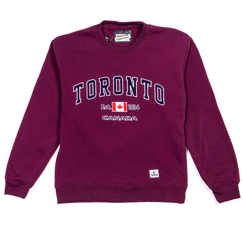 Classic Toronto Canada Crewneck Sweatshirt Maroon UCANADA