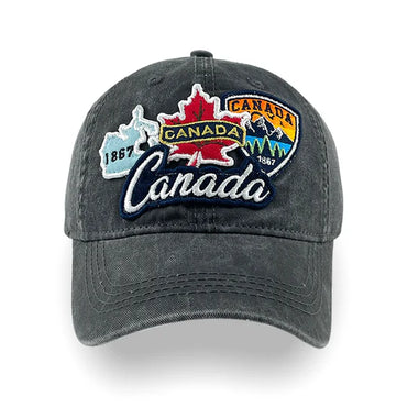 Canada Heritage Multi Patch Baseball Cap - Charcoal front