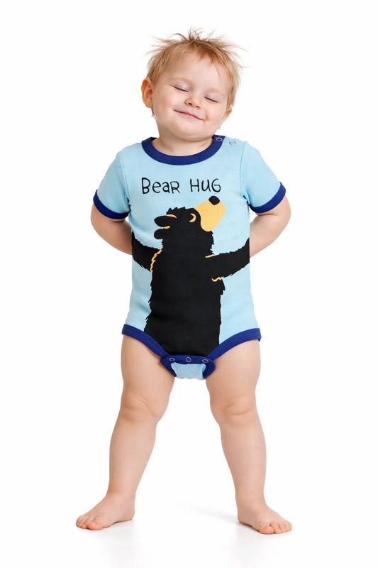Canadian Black Bear Hug Baby Bodysuit-Front