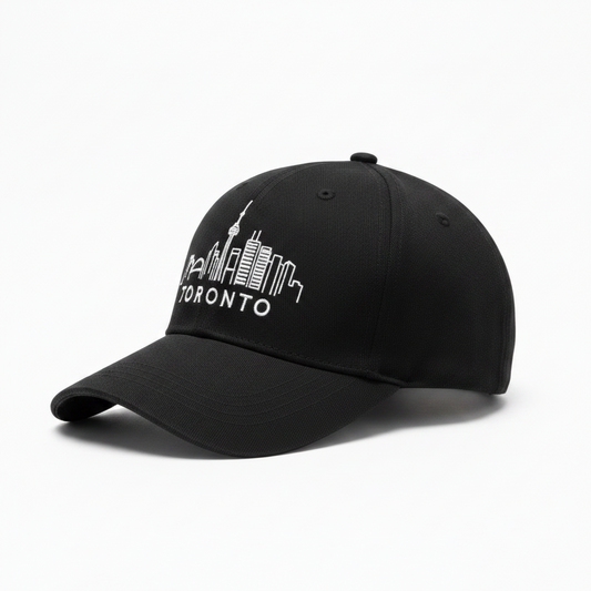 Toronto Skyline Embroidered Baseball Cap - Black side