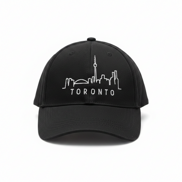 Toronto Skyline Embroidered Baseball Cap - Black front
