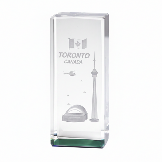Toronto Crystal Block with CN Tower and Rogers Centre - Large