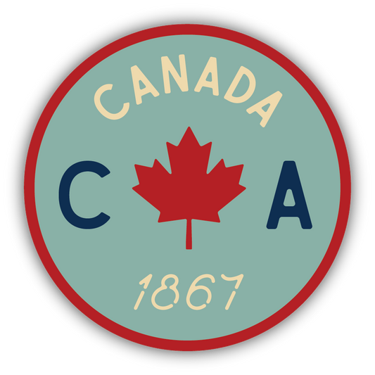 Canada Die Cut Sticker - Canada and Maple Leaf 1867