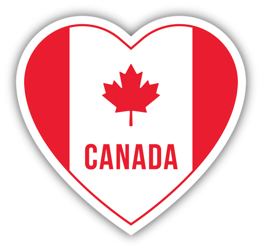 Canada Die Cut Sticker - Canadian Flag in Heart