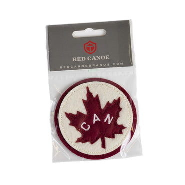 Canada Maple Leaf Round Felt Sew-On Patch Packaged