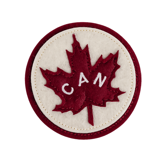 Canada Maple Leaf Round Felt Sew-On Patch