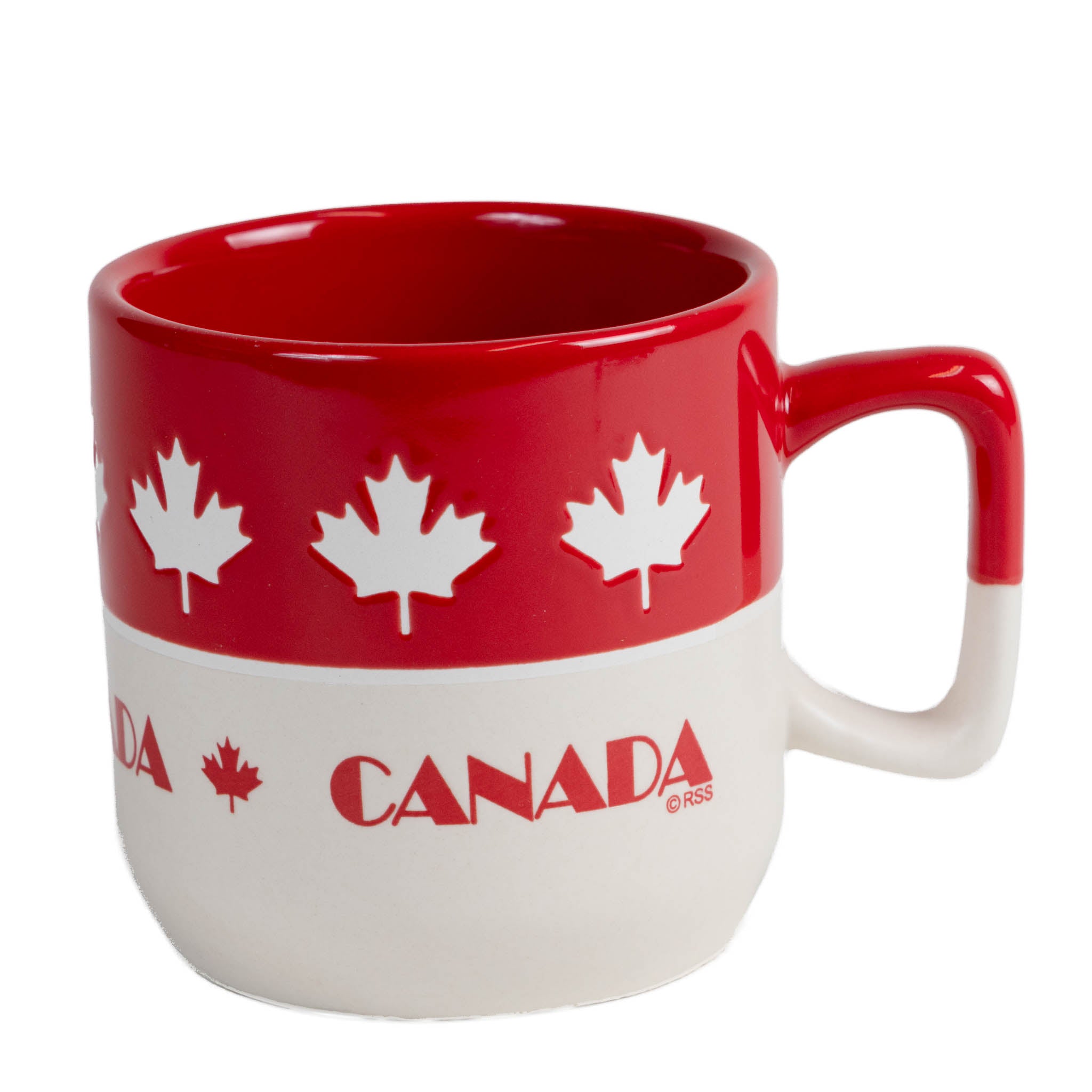 Canada Maple Leaves Red and Cream Ceramic Mug