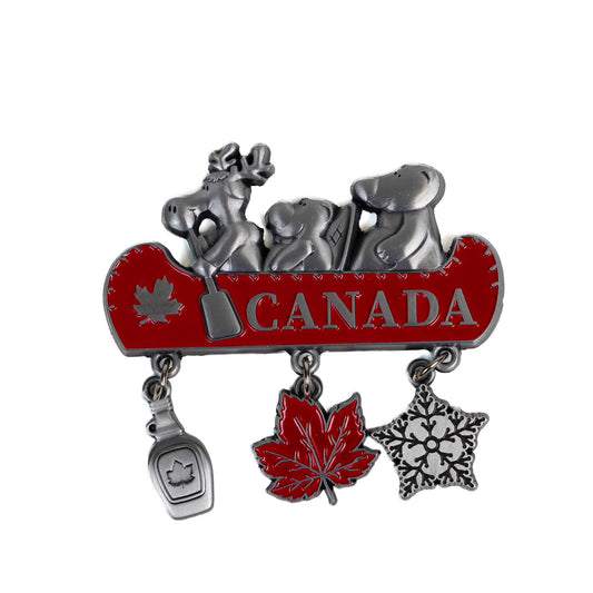 canada-wildlife-in-canoe-metal-magnet-with-charms
