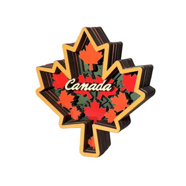 Canada Maple Leaves 3D Wooden Magnet side