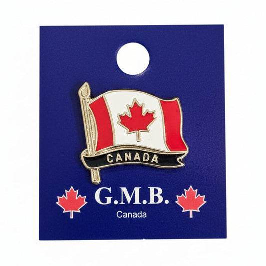 Canadian Flag with Canada Banner Lapel Pin