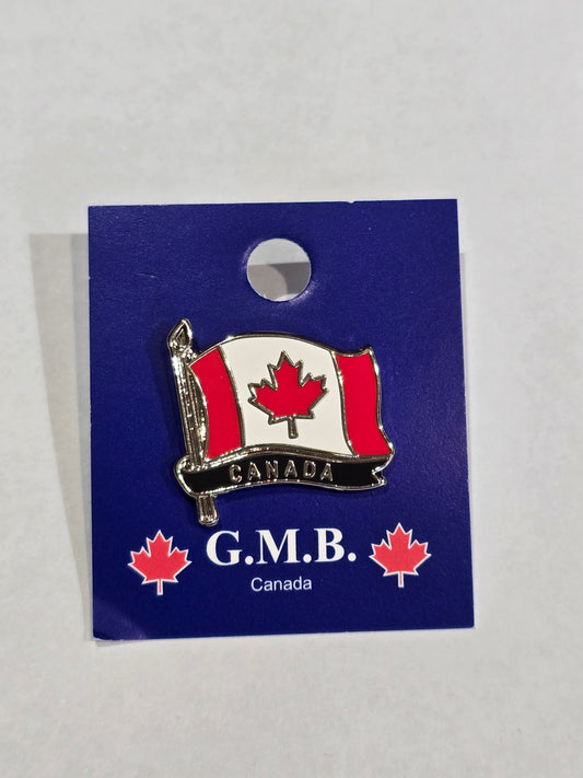Canadian Flag with Canada Banner Lapel Pin