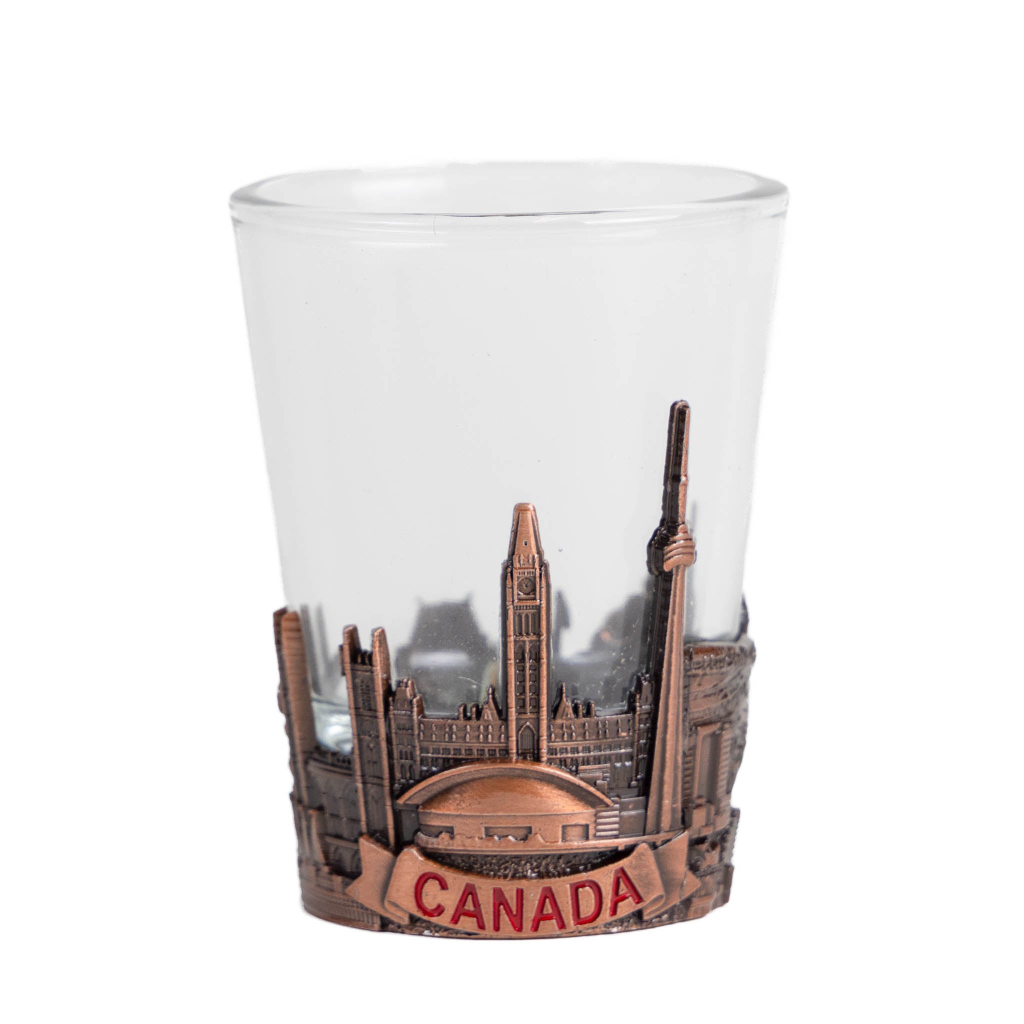 Canadian Historic Landmarks Shot Glass - Copper Emblem