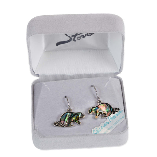 Glacier Pearle Abalone Beaver Earrings
