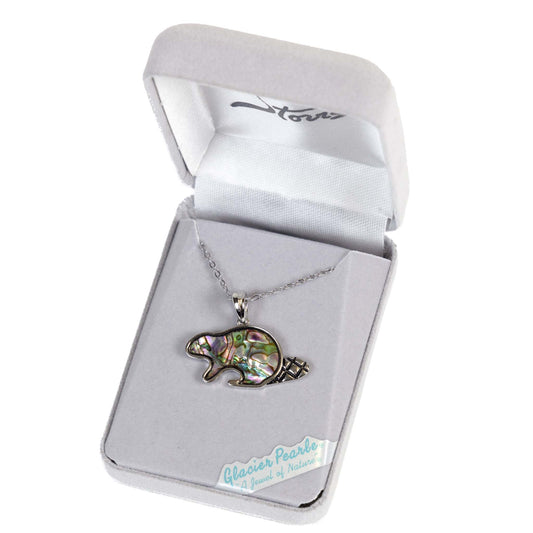 Glacier Pearle Abalone Beaver Necklace