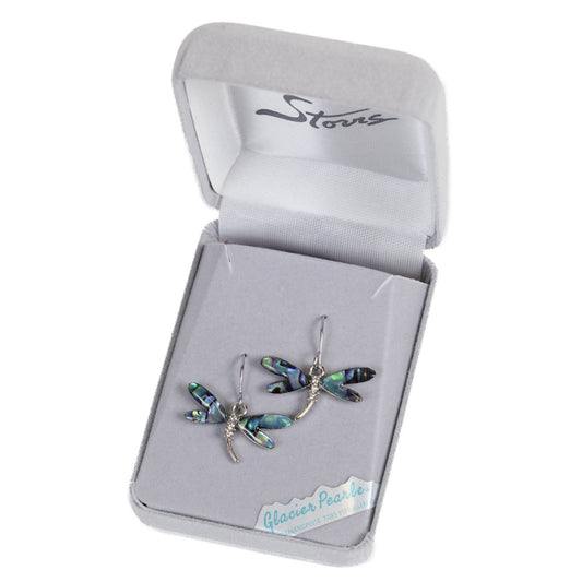 Glacier Pearle Abalone Dragonfly Earrings