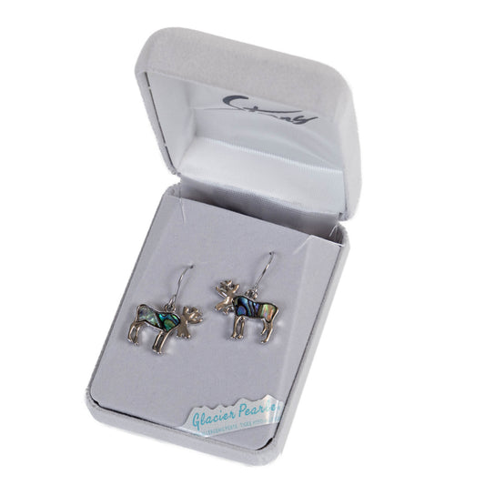 Glacier Pearle Abalone Moose Earrings