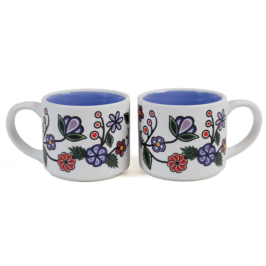 Indigenous Espresso Cup - Ojibwe Florals by Storm Angeconeb - Set of 2 unboxing