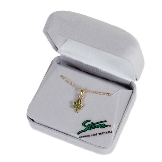 Jade Dainty Maple Leaf Necklace – Gold Tone