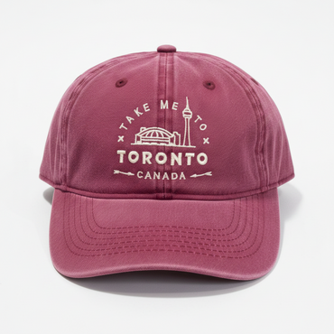 Toronto CN Tower and Rogers Centre Baseball Cap - Maroon front