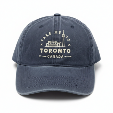 Toronto CN Tower and Rogers Centre Baseball Cap - Navy-front