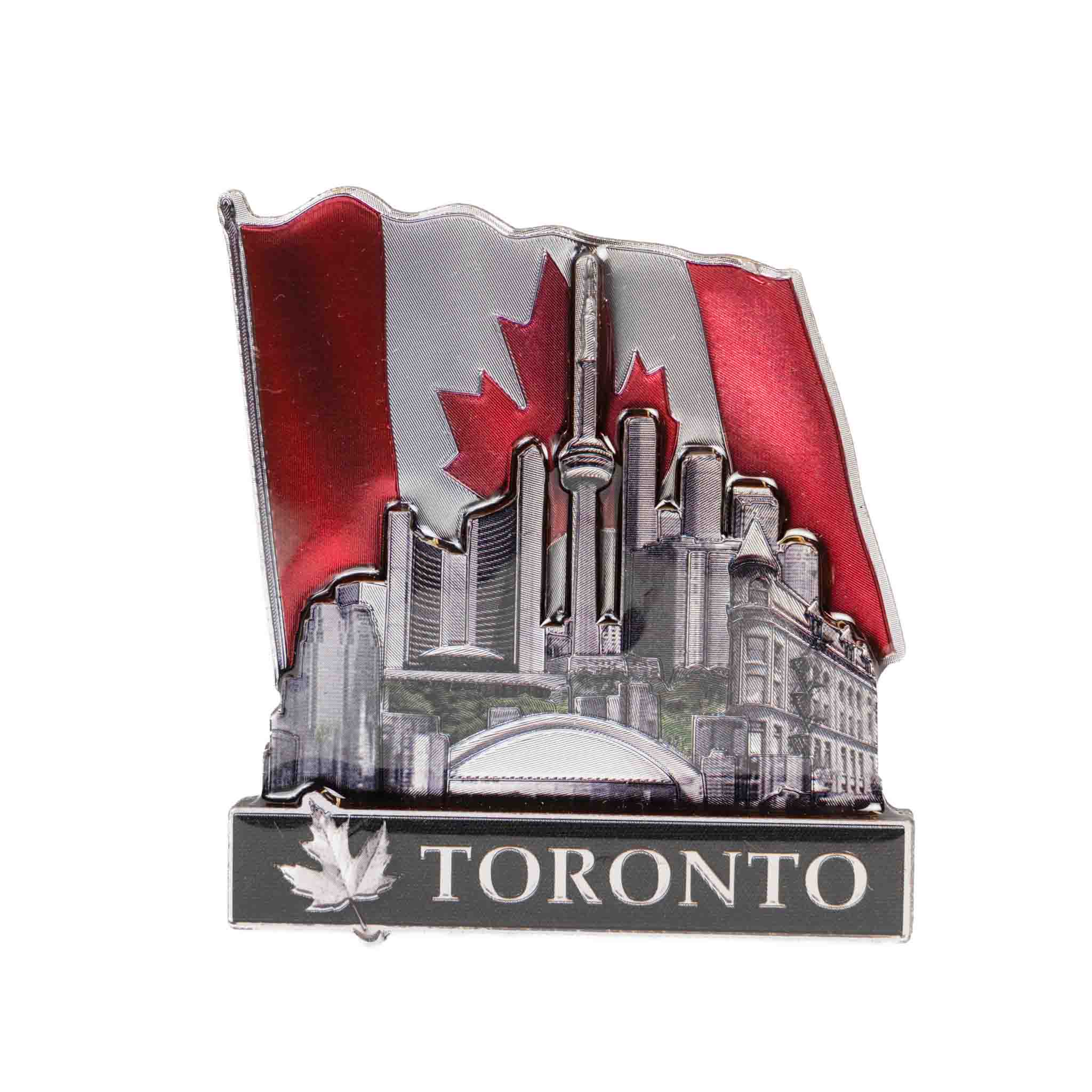 Toronto 3D Magnet Cityscape with Canadian Flag