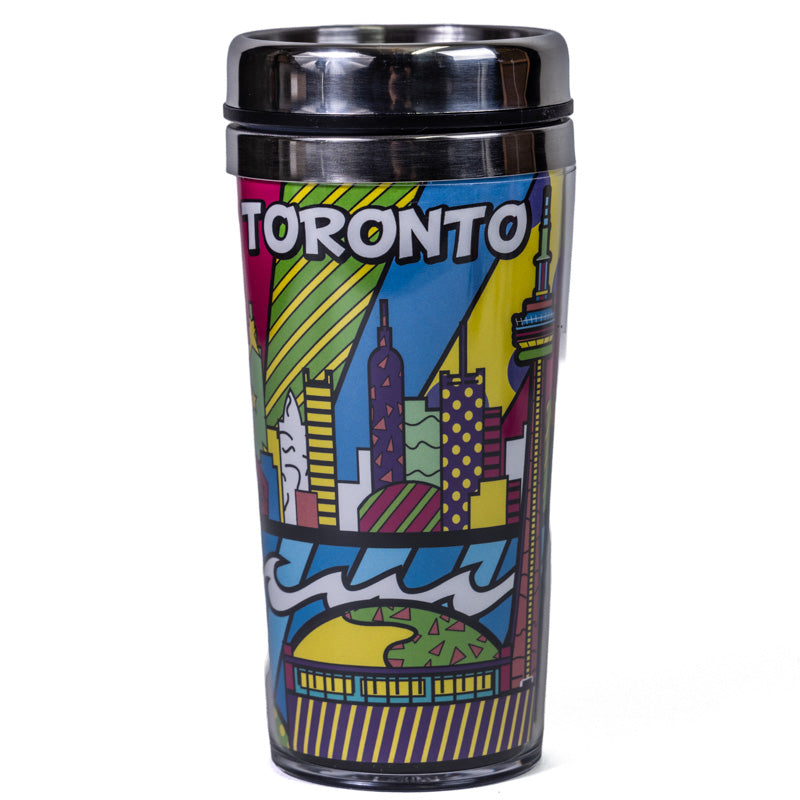 Toronto Cityscape Pop Art Travel Mug Front view