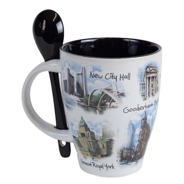 Toronto CN Tower in Blue Sky Mug & Spoon Set - 10oz Back view