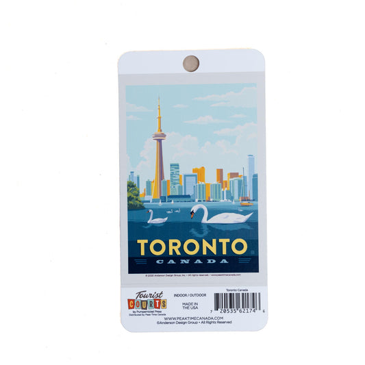 Toronto CN Tower Water View Retro Art Sticker