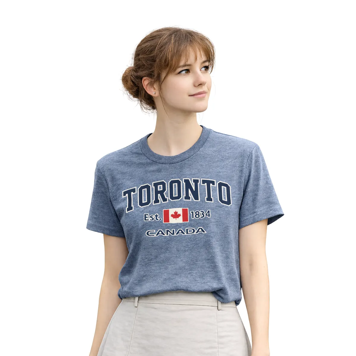 Toronto Est. 1834 Canada Varsity T-Shirt female model