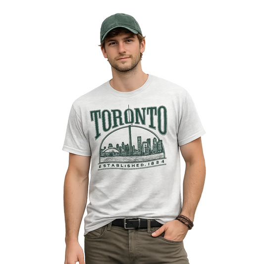 Toronto Downtown Arched Skyline Oatmeal T-Shirt