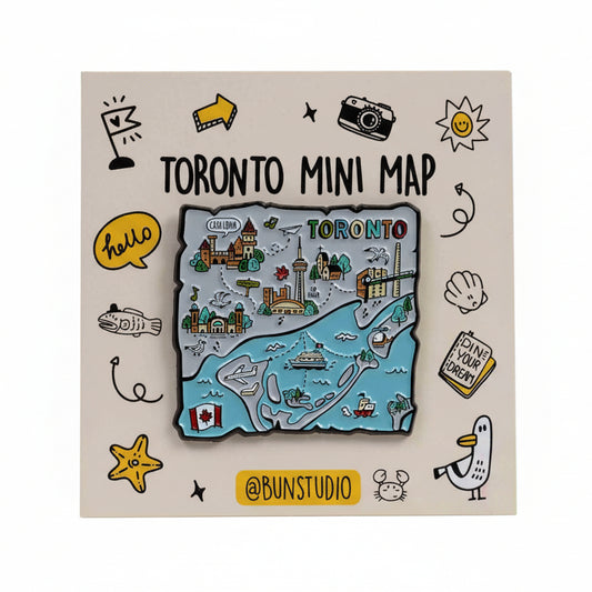 Toronto Pastel 2-in-1 Lapel Pin & Magnet – Mini Map Edition