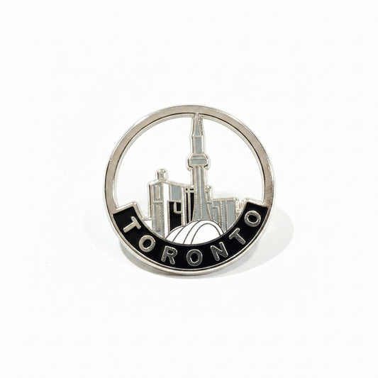 Toronto Skyline Circle Frame Enamel Lapel Pin