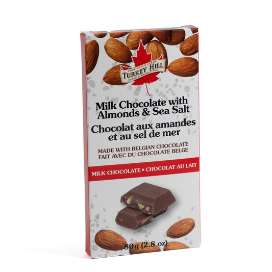 Turkey Hill Milk Chocolate Bar with Almonds & Sea Salt - 80g - front