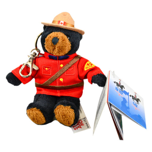 Canadian Stuffed Animal Keychain - RCMP officer Black Bear