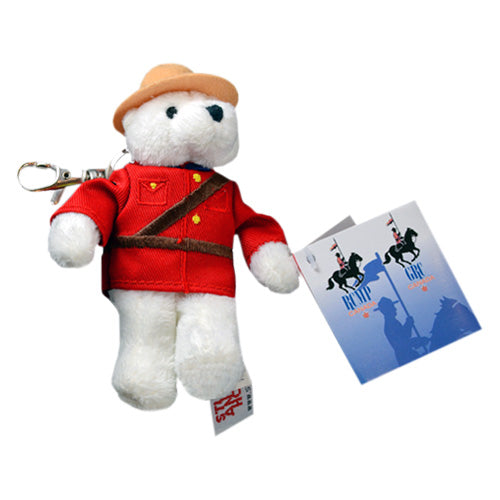 Canadian Stuffed Animal Keychain - RCMP officer Polar Bear