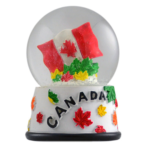 Canadian Flag Snow Globe - 45mm Polyresin