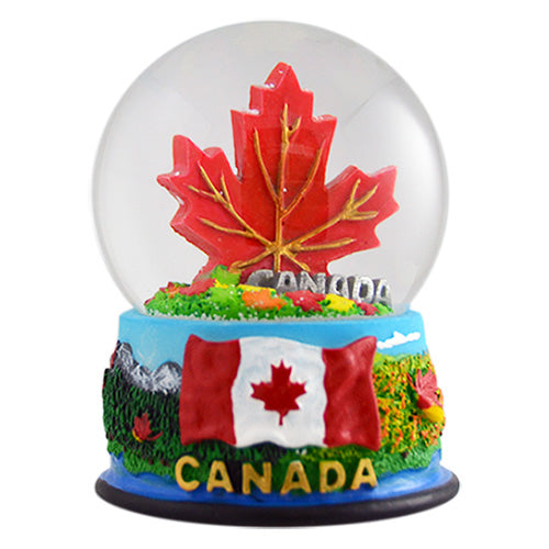 Canadian Maple Leaf Snow Globe - 60mm Polyresin