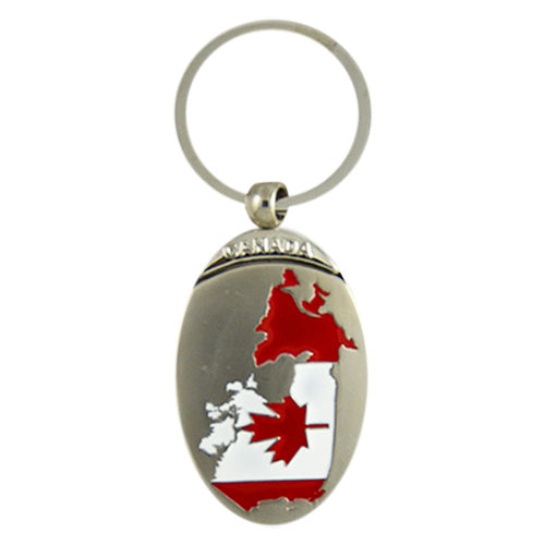 Geographical Canadian Flag Keychain