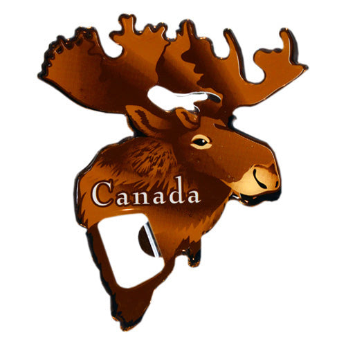 Metal Magnet Bottle Opener - Canadian Moose