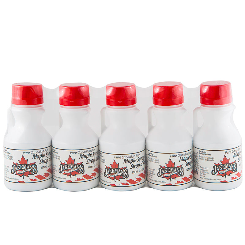 Jakeman's Pure Maple Syrup Canada Grade A Amber - 100ml x 5 Pack Jug