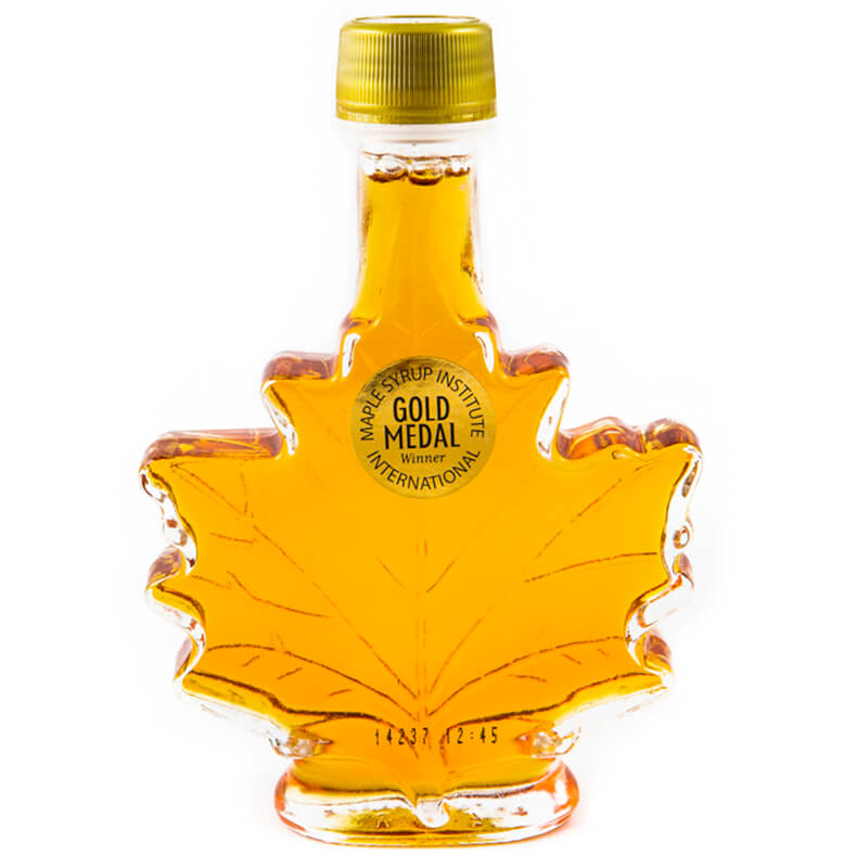 Quebec’s finest Maple Syrup - 100ml Canada Grade A Amber by Turkey Hill in Maple Leaf Glass Bottle