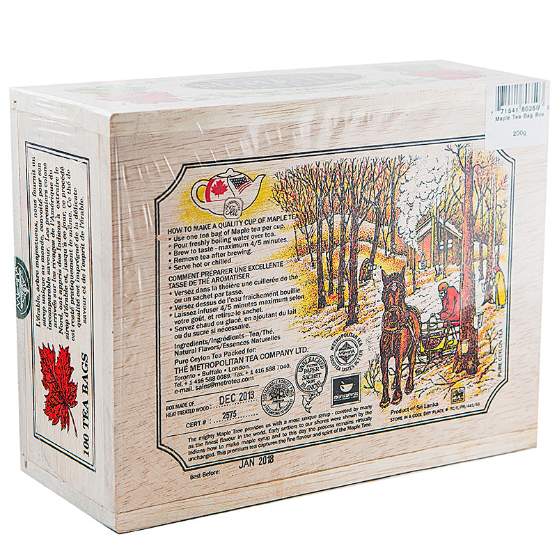 Maple Tea in Wood Box - 100 tea bags