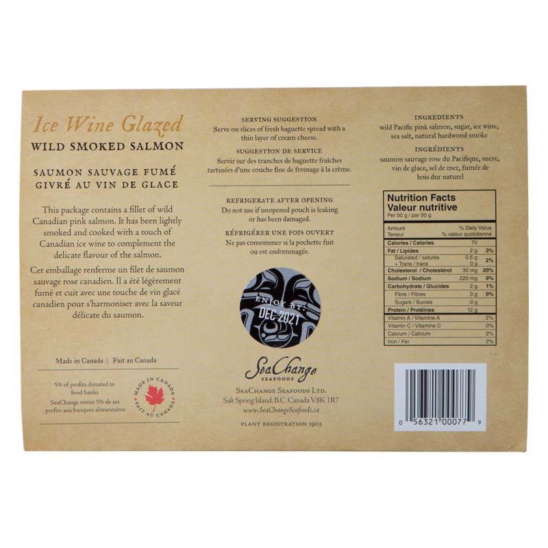 Canadian Icewine Glazed Wild Smoked Salmon - 100g