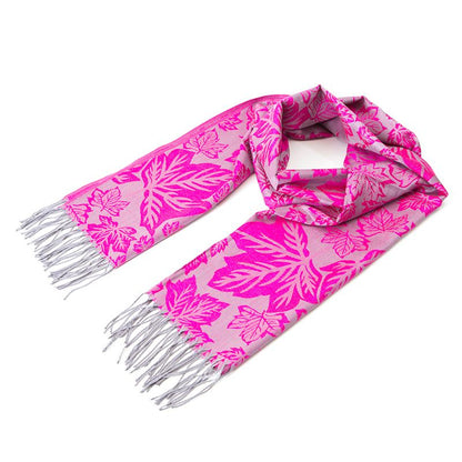 Canada Maple Leaf Scarf - Fuchsia