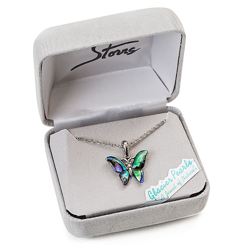 Glacier Pearle Abalone Necklace - Butterfly