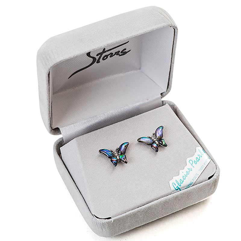 Glacier Pearle Abalone Earrings - Butterfly