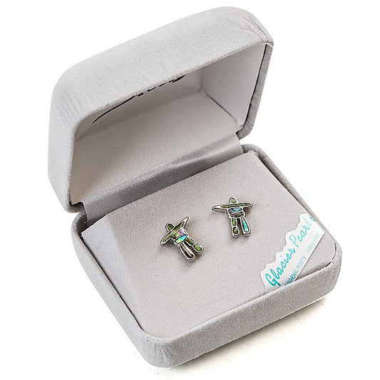 Glacier Pearle Abalone Earrings - Inukshuk